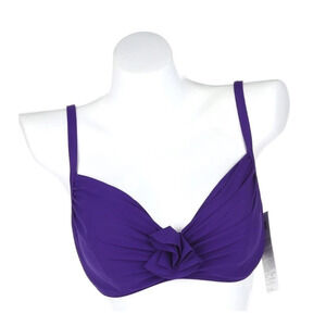 Profile By Gottex Contour dark purple Underwire bikini top swimwear Sz 38D 15725
